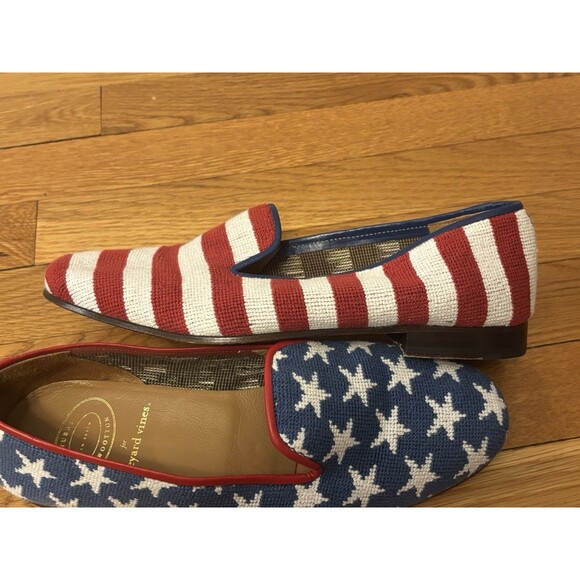 Vineyard Vines Stubbs & Wootton Flats Loafers Stars Stripes American Flag 8 - Picture 6 of 15